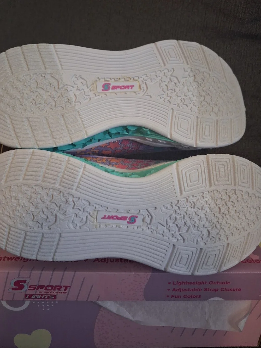 Skechers Kids Glitter Star Light-Up Sneakers - Purple, Teal, Pink